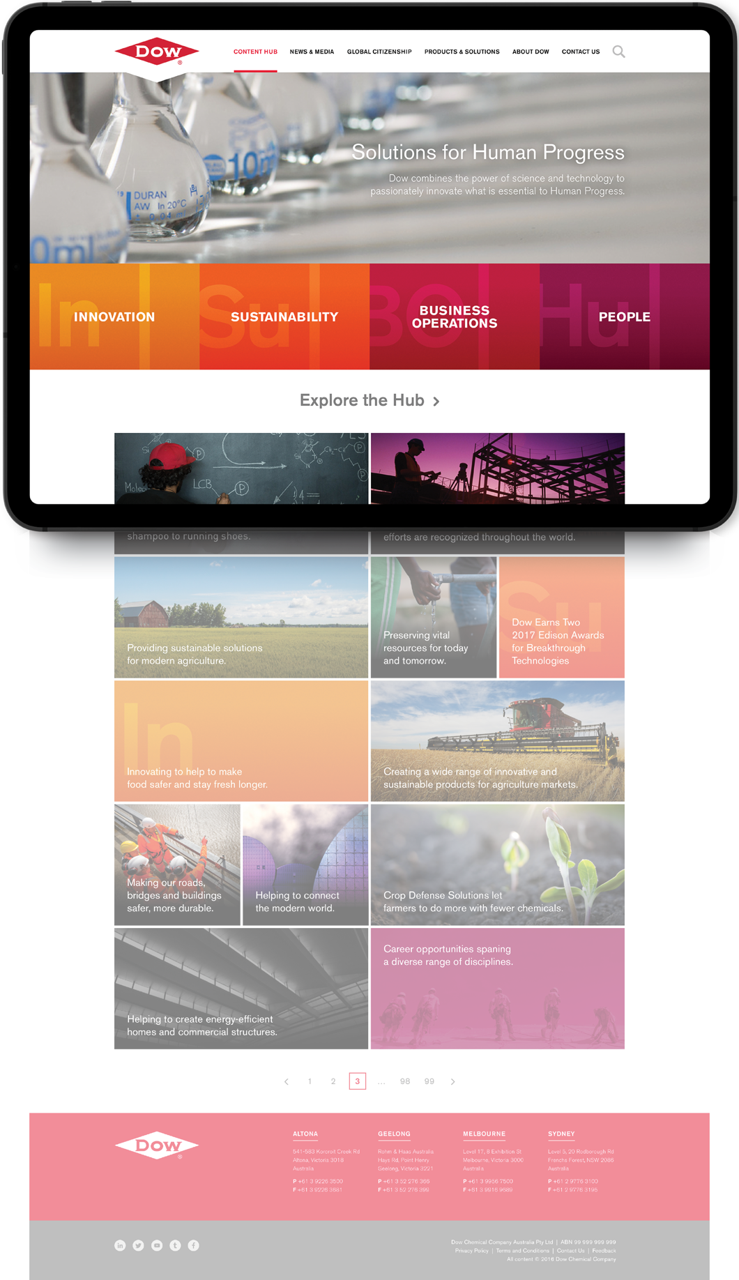 DOW Chemical Responsive Website Design