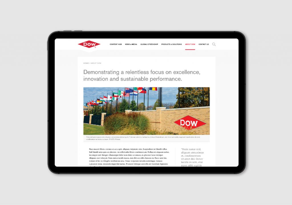 DOW Chemical Responsive Website Design